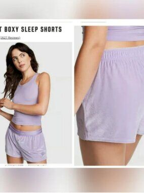 Victoria's secret pink cozy velvet shine boxy pajama sleep shorts Women's XL